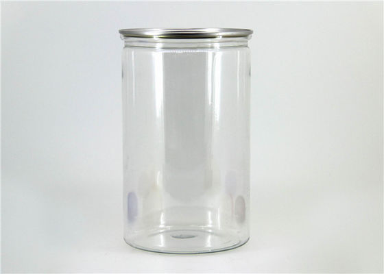 Large capacity  food grade Clear Plastic Cylinder PET canister For dry fruit , nut
