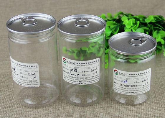 Many Sizes Clear Plastic Cylinder PET Nut Can / Container / Tube With ISO SGS QS Certification