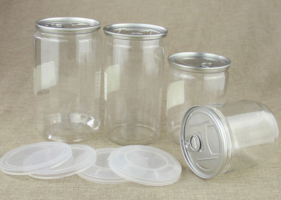 Many Sizes Clear Plastic Cylinder PET Nut Can / Container / Tube With ISO SGS QS Certification