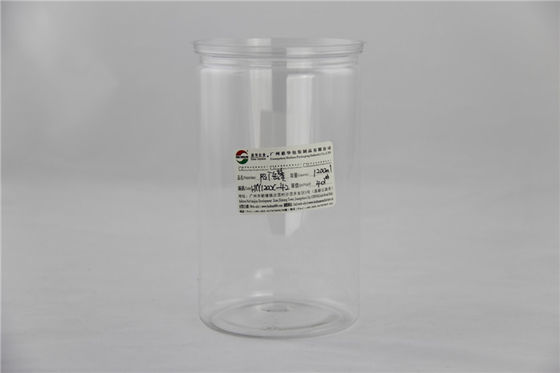 Powder Clear transparent Plastic Cylinder Packing box , PET canister 800ml