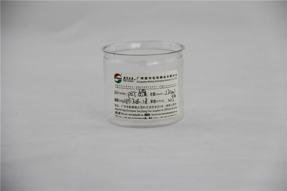 120ml Easy Open Clear Plastic Cylinder containers PET Can For Food / Cookies Packing