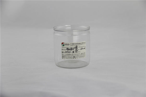 Recyclable Clear Plastic dry fruit Cylinder tube Packing PET Can , 83 mm Diameter