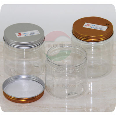 480ml / 500ml 4 C paper sticker printing Clear Plastic Cylinder Tubes , silver plastic PE Cap