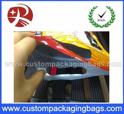 Custom Foil Reclosable Plastic Food Packaging Zipper Bag With Stand Up