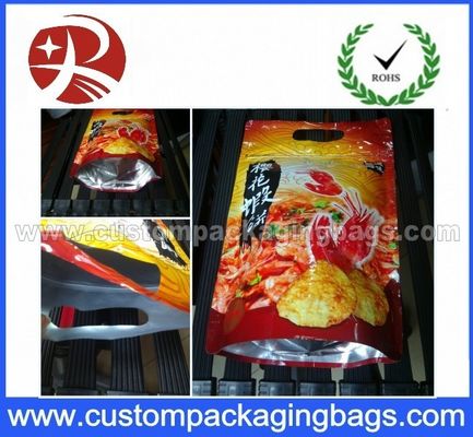 Custom Foil Reclosable Plastic Food Packaging Zipper Bag With Stand Up