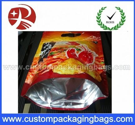 Custom Foil Reclosable Plastic Food Packaging Zipper Bag With Stand Up