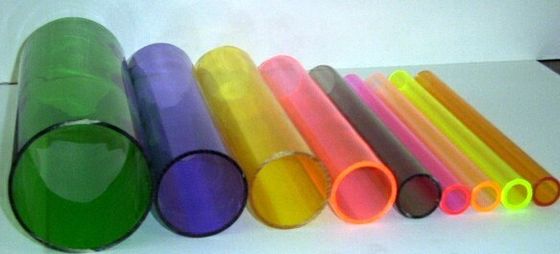 Square / Round Cast Acrylic Tube , Clear White Frosted Translucent For Lighting Decoration