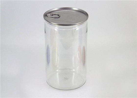 Large capacity food grade Clear Plastic Cylinder PET canister For dry fruit , nut