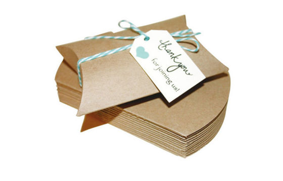 Rope Crossed Pillow Printing Box Packaging , Gift Packaging Boxes With Cut Paper Sticked
