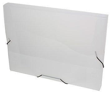 Plastic Document Folder 30mm Elastic Closure , A4 Clear Document briefcase box file