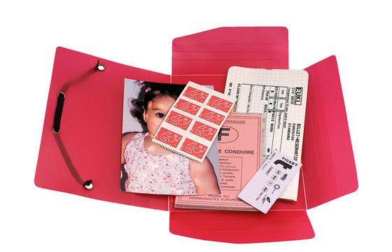 Office stationery mini size 3 flap elasticated folder printing Plastic Document Folder