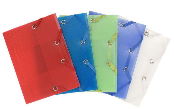 Office stationery mini size 3 flap elasticated folder printing Plastic Document Folder