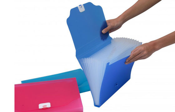 Pink plastic expanding Plastic Document Folder , A4 size 13 Pockets