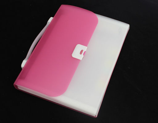 Pink Waterproof PP File Folder / A4  Folder Button-string customized