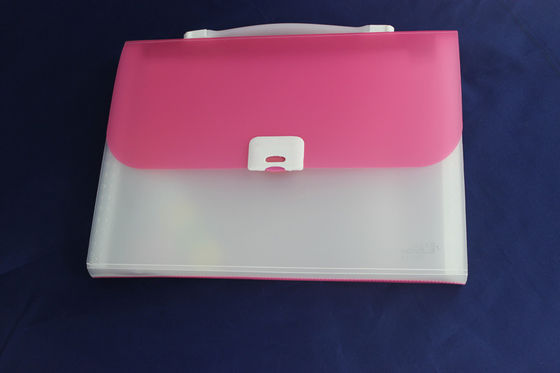 Pink Waterproof PP File Folder / A4  Folder Button-string customized