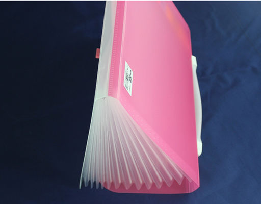 Pink Waterproof PP File Folder / A4  Folder Button-string customized