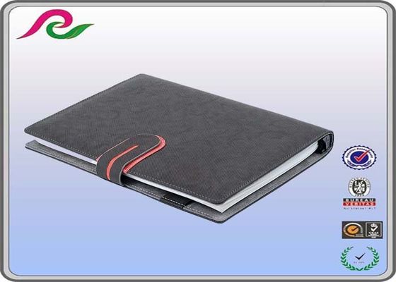 Hardcover types of business velcro closure spiral notebook with card files