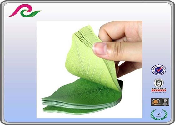 Green ink offset printing fresh leaf shape decoration sticky notes