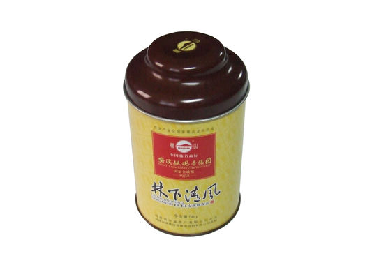 Customized Tin Tea Packaging Box Tieguanyin Round Shape