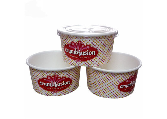Personalized Biodegradable Disposable Ice Cream Bowls With Plastic Lid