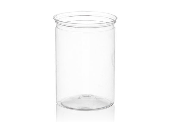Transparent Food Grade Canister , Middle Size PET Plastic Cans