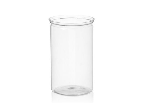 Custom Clear Plastic Cylinder , Transparent PET Easy Open Tube Food Cans