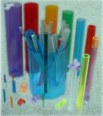 Round Colored Clear Cast Acrylic Tube For LED Lighting / Decoration