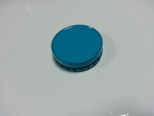 Blue Metal Food Grade Tin Containers , Gear Lid Candy Packaging Box