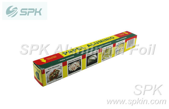 Food grade household aluminum foil roll in food packing with color box package