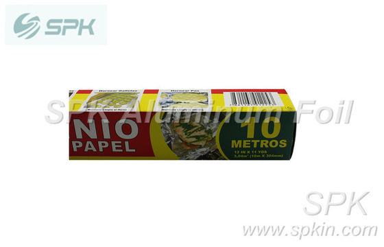 Food grade household aluminum foil roll in food packing with color box package
