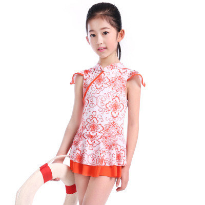 Cheap Skirt Beautifully Printed Children Girls Swim wear