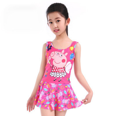 Solid Color Korean Version Of The New Spring Children's Split Skirt Swimwear Baby Girls Swimsuit