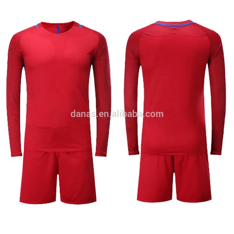 OEM Original Quality Long Sleeve Cool Red Soccer Jersey Football Uniform