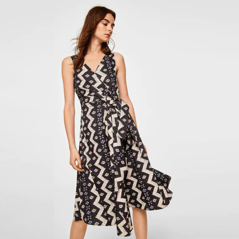 Factory price woven ladies summer office dress