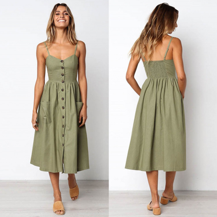 Fashion A-Line Dresses With Spaghetti Strap