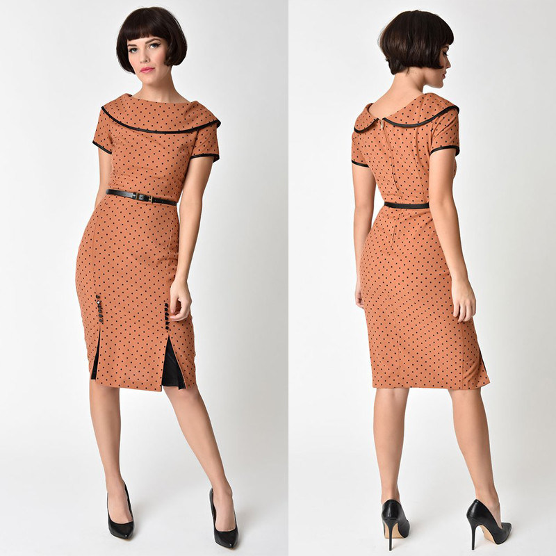 Women office length dress for work