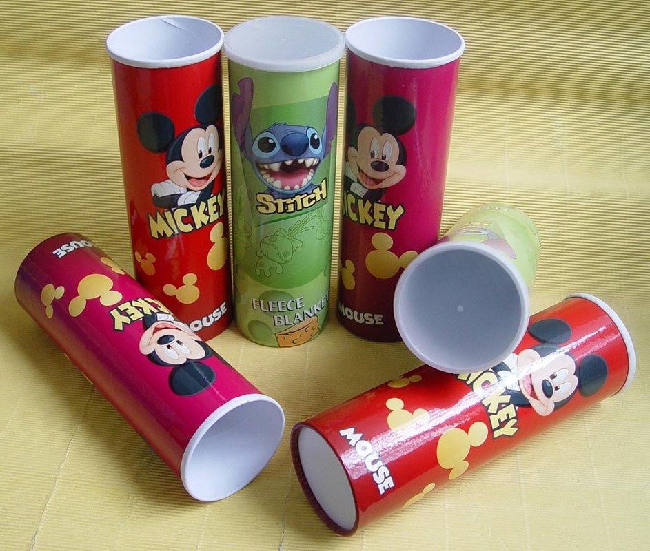 Complicated Paper Tube Containers with Metal Bottom and Caps for Photo Chips Packaging