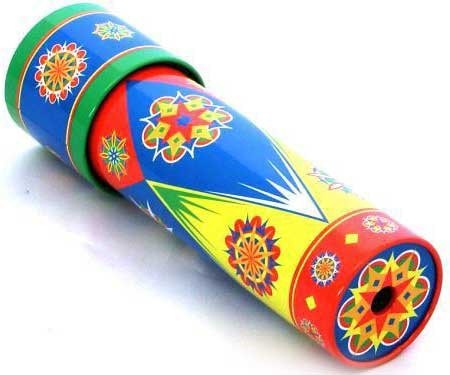 Customized Mini Rigid Cardboard / Paper Children Toy Kaleidoscope with Double-tube