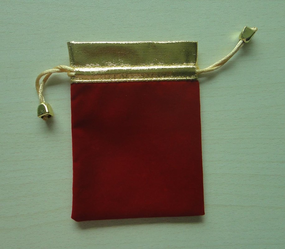 soft red velvet and gold matalic fabric gift pouches for mobile phone packaging