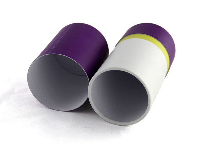 Purple Printing Rolled Edge Paper Tube Packaging Carboard Luxury Package Wholesale