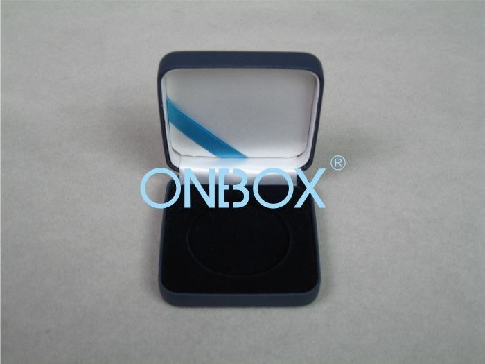PU Leather Single Coin Luxury Packaging Boxes For Gold / Silver Coins Storage
