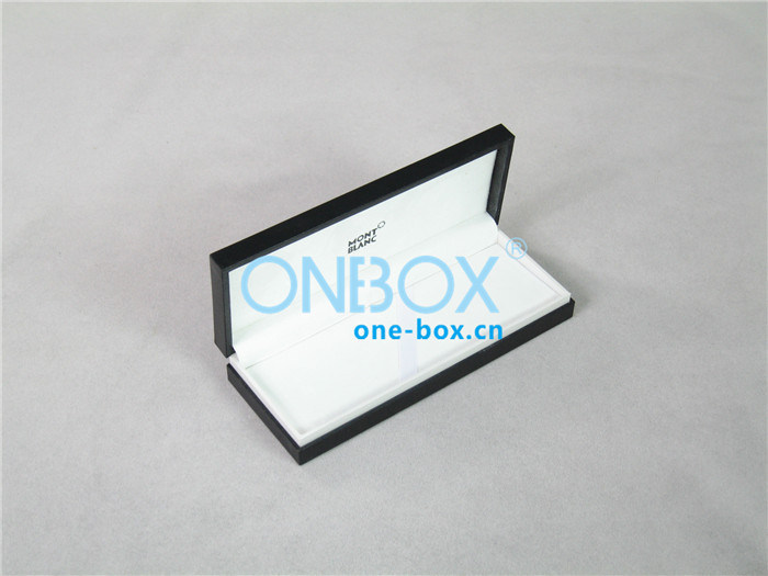 Eco Plastic pen packaging box ,, black art paper Luxury Packaging Boxes with faux suede insert