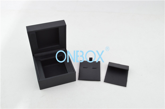 Unique Black Touch Paper Jewellery Gift Boxes Removable Insert Pads For Earrings And Eardrops