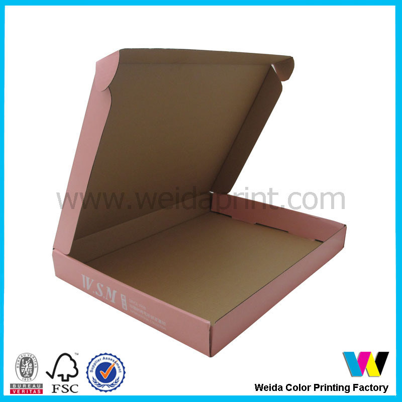 Corrugated Pink Printed Sweaters Gift Packaging Boxes with White Brand Name