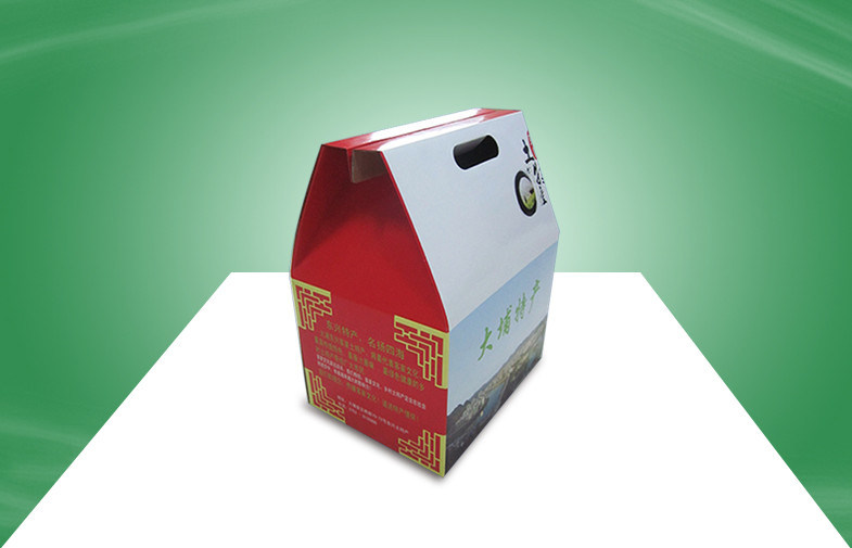Custom Corrugated Paper Box Packaging Carton Box with Lift Handle for Food / Gift