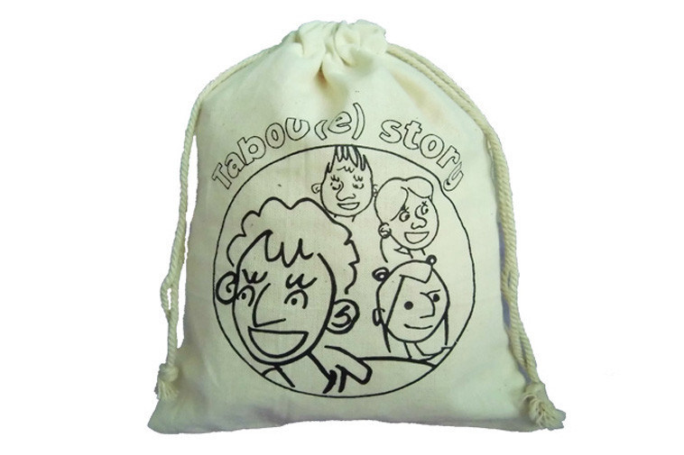 Custom Printing Cotton Drawstring Pouch , Raw White Cotton Toy Pouches