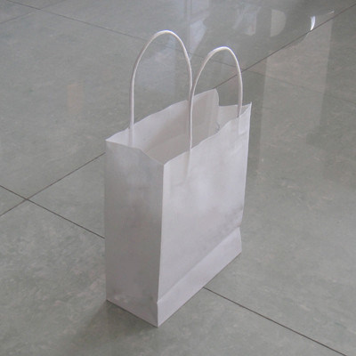 White Kraft Paper Customized Paper Bags With 150 Gram Kraft Paper