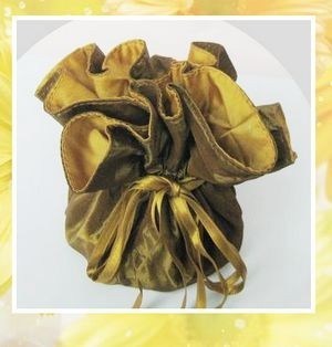 Round Satin Sheer Drawstring Gift Pouch Bags Travel Jewelry Organizer