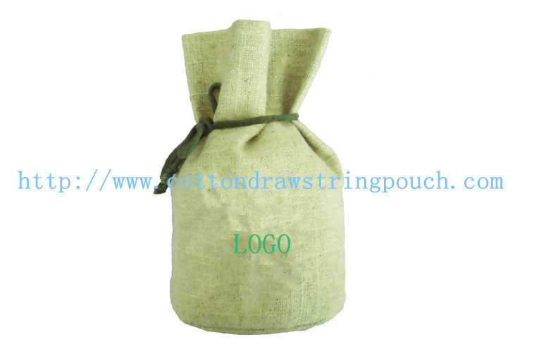 Eco Friendly Burlap Jute Drawstring Pouch Bags With Cotton Cord