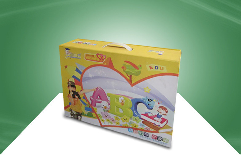 Rigid Stationery Gift Box Paper Packaging Boxes With Plastic Hondle Made By Grey Board